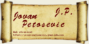 Jovan Petošević vizit kartica